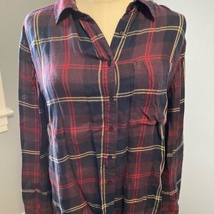 Jack Wills Navy and Red Plaid Shirt